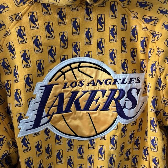 Vintage 90s Los Angeles Lakers Jacket Large Zip Up Hoodie Carl Banks G-111 NBA - Picture 7 of 9